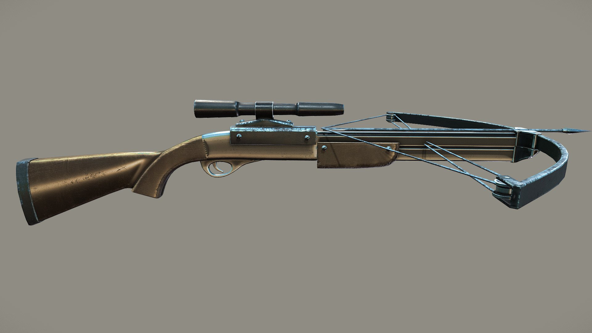 Modern Cross Bow With Binocular 3d model