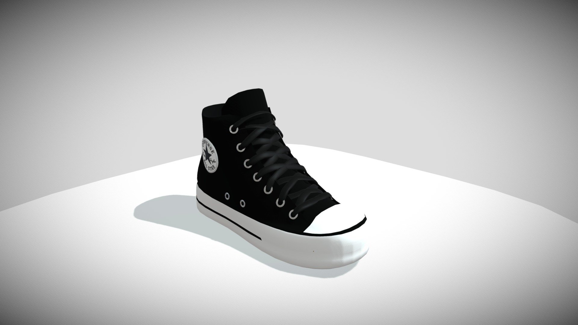 Black Converse High Sneakers 3d model