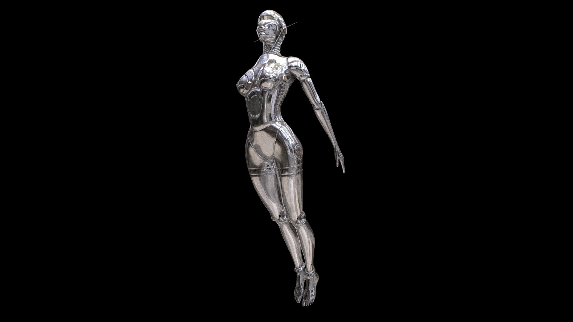 The Weeknd / Silver Girl /  Sorayama statue 3d model