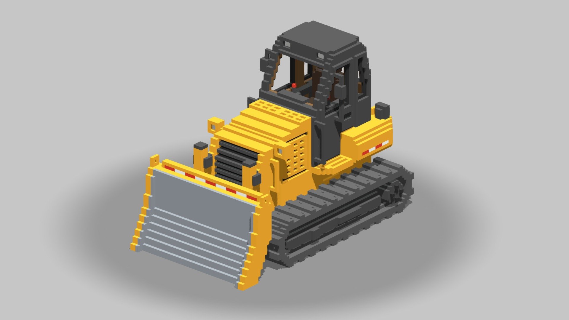 Voxel Bulldozer 3d model