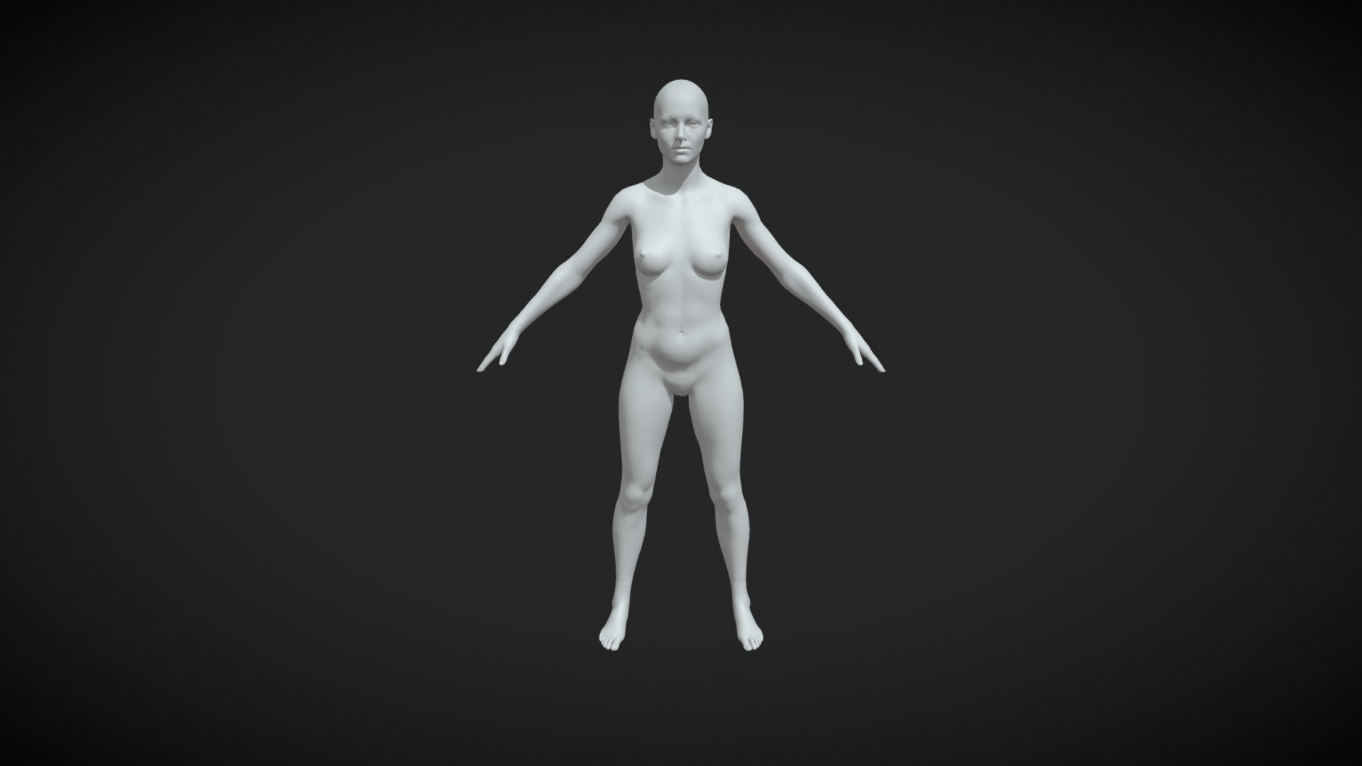 Female Body Base Mesh A-Pose 3d model