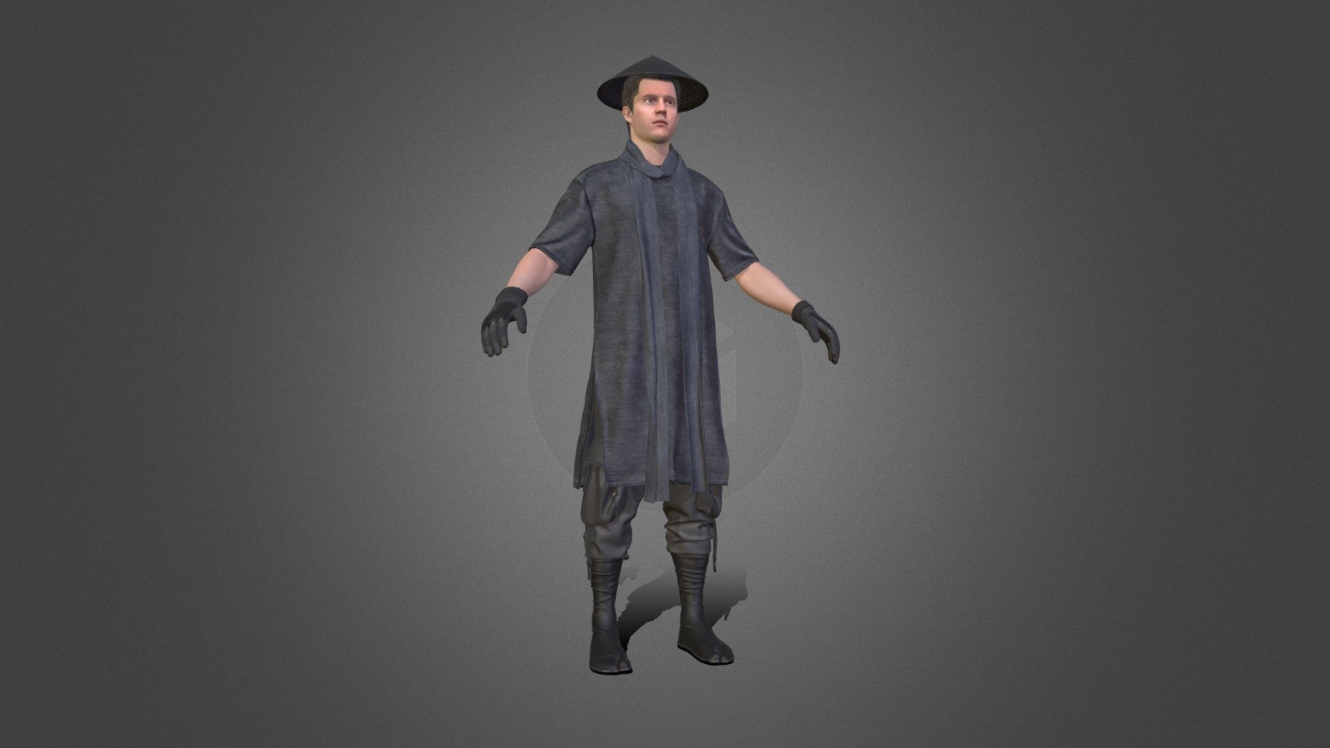 Man in Warrior Outfit 1 3d model