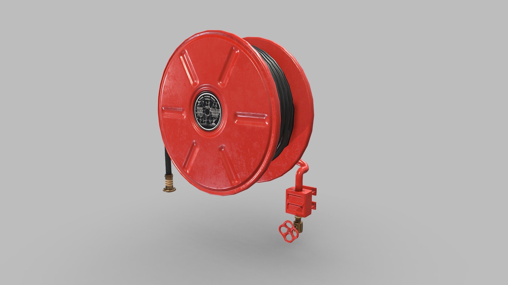 Fire hose reel 3d model