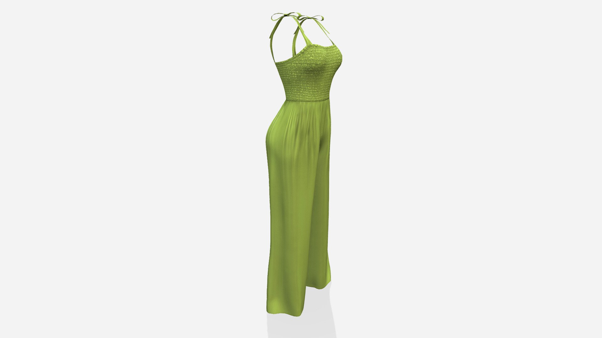 Female Bowtie Straps Jumpsuit 3d model