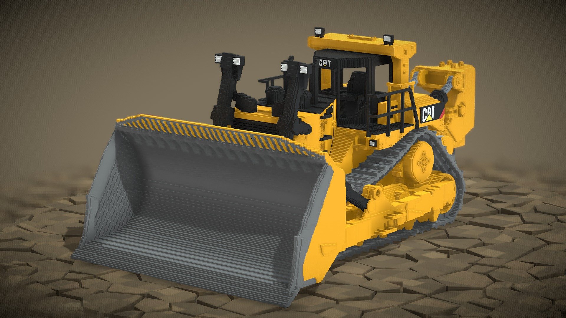 Voxel Caterpillar Bulldozer D11T 3d model