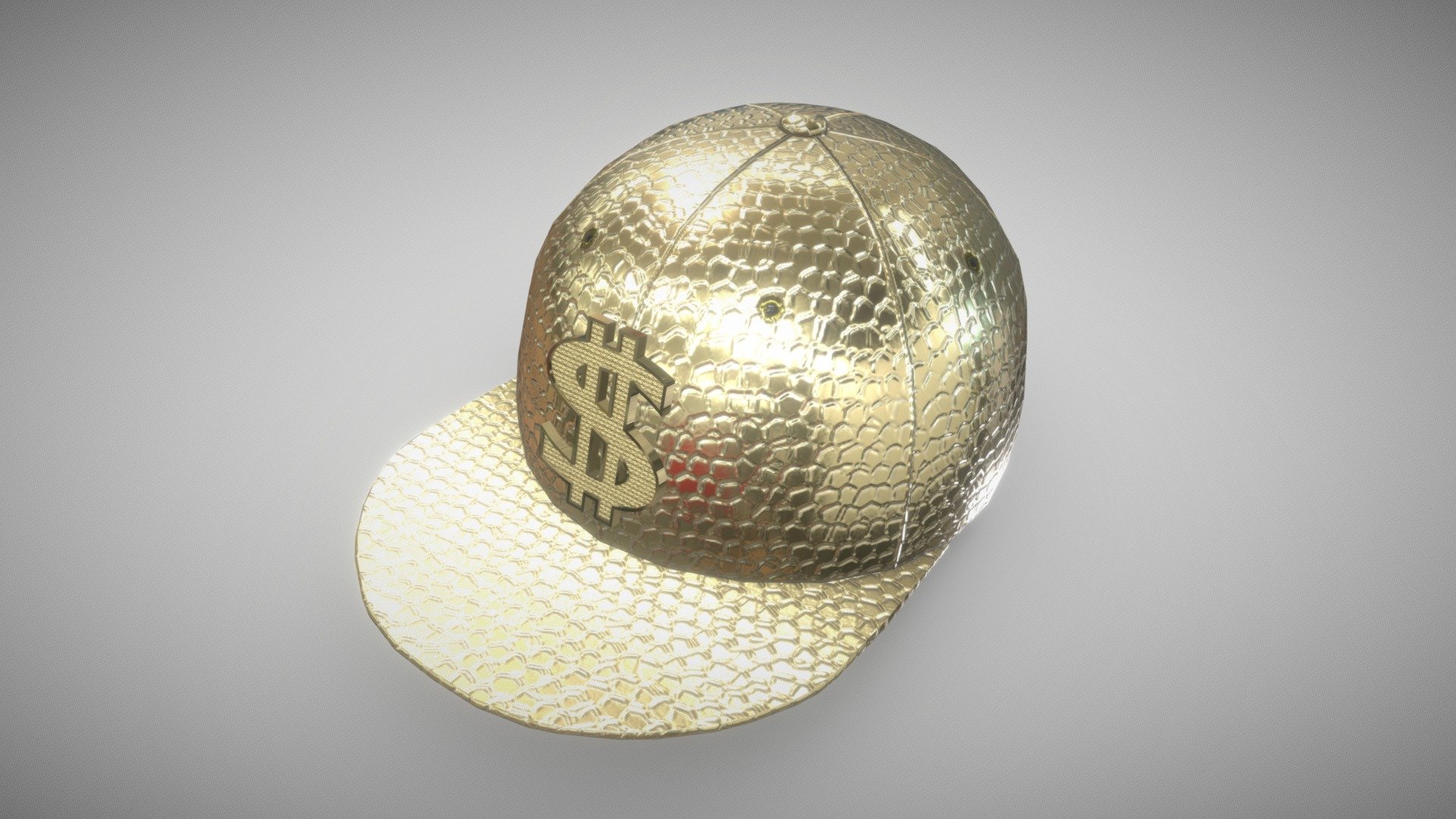 straight cap for DJ(GOLD)💮📷 3d model