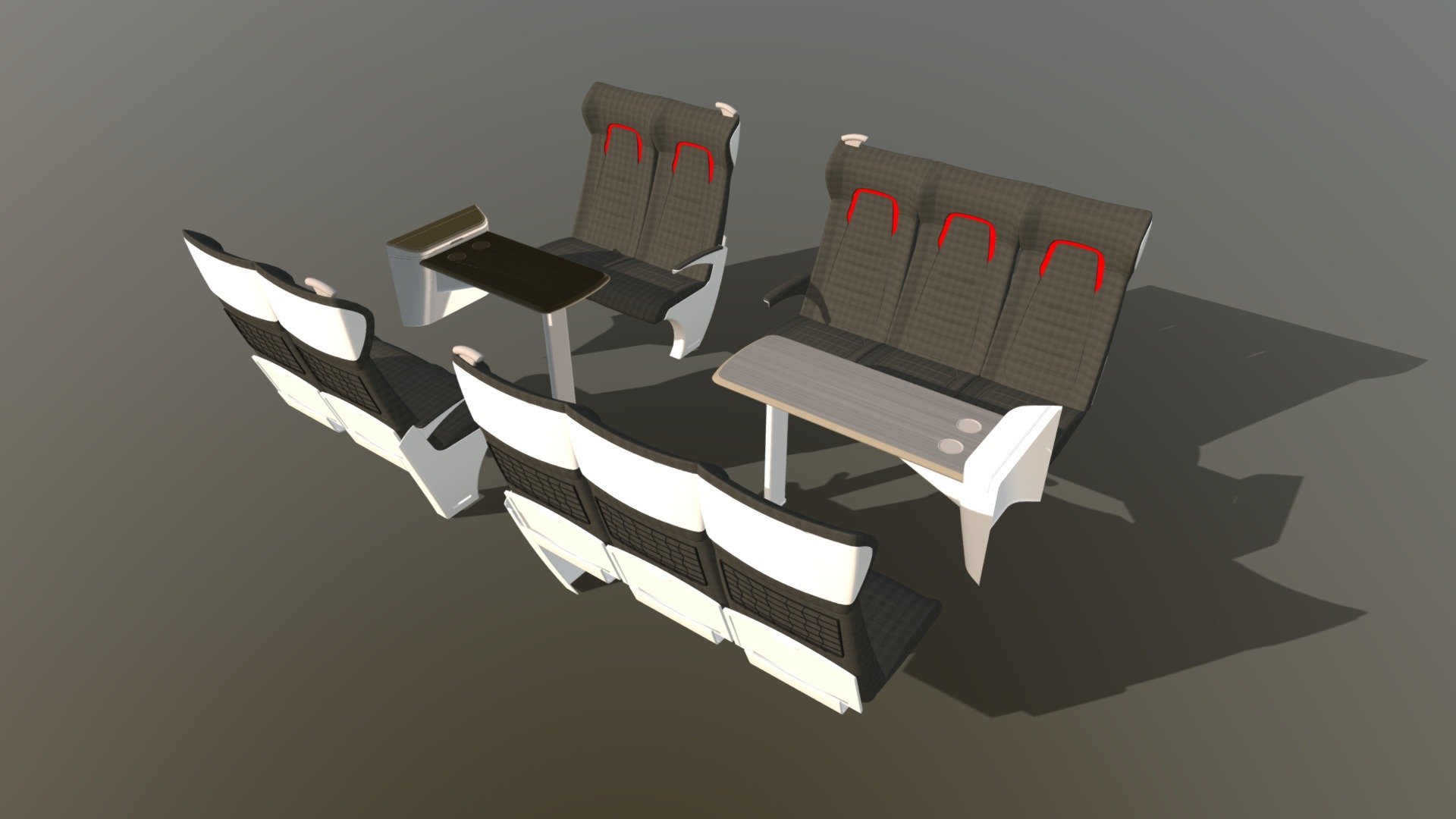 Railway High Speed Railway Seats 04 3d model