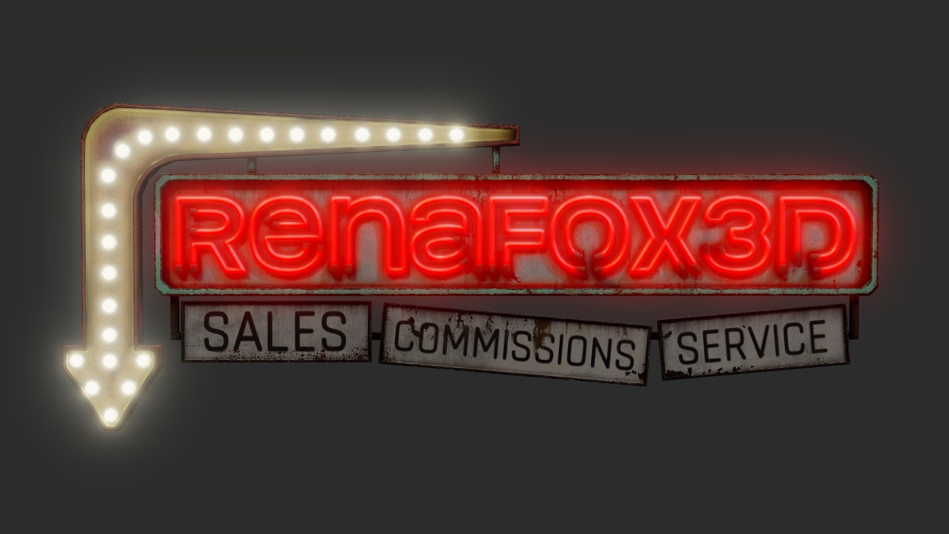 Old Neon Sign 3d model