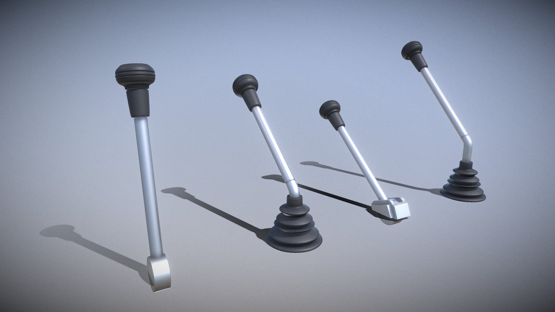 Control Levers (High-Poly) 3d model