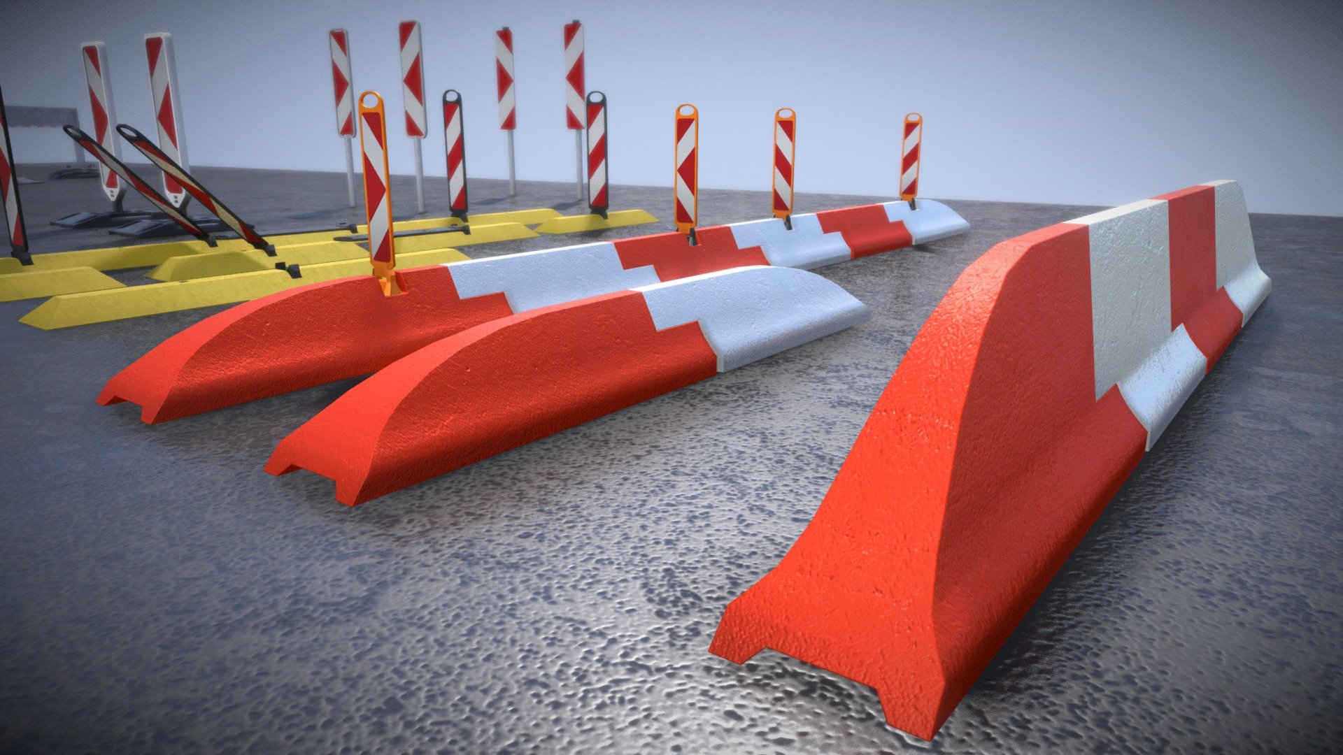 Construction Site Barriers (WIP-3) 3d model