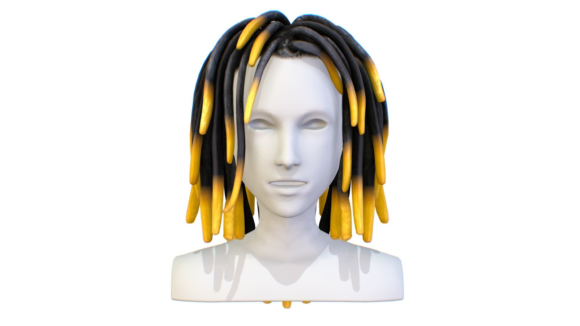 Hairstyle Dreadlocks Black yellow 3d model