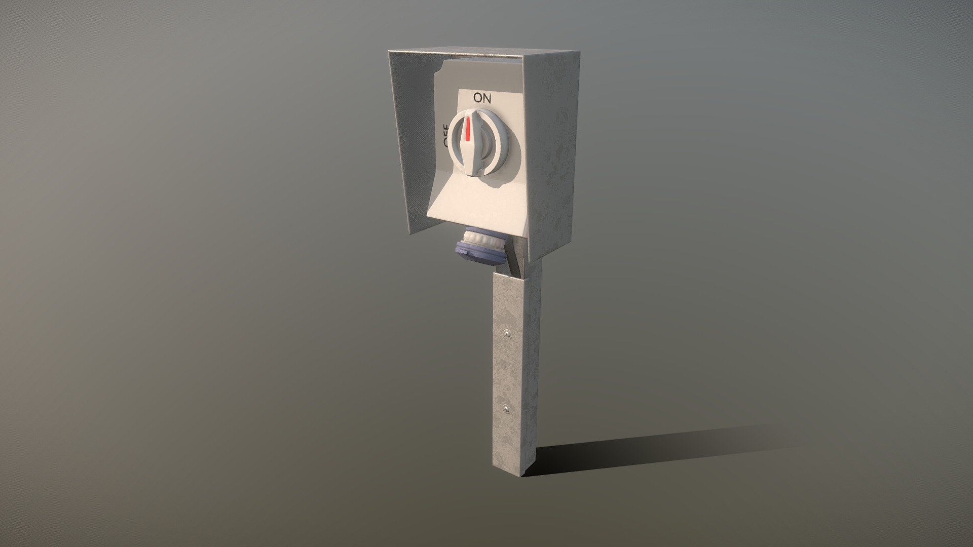 Industrial Power Socket (High-Poly) 3d model