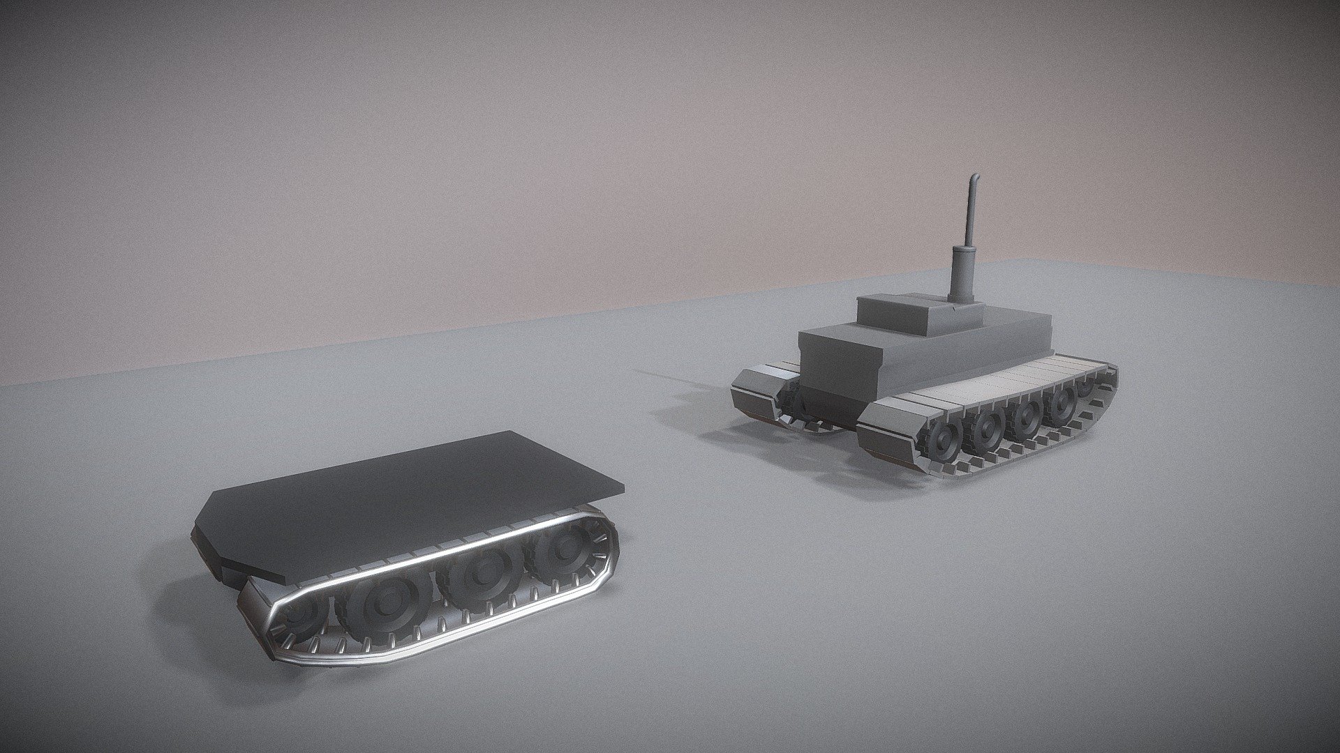 Rubbertracks + Tankchains rig and animation (7) 3d model