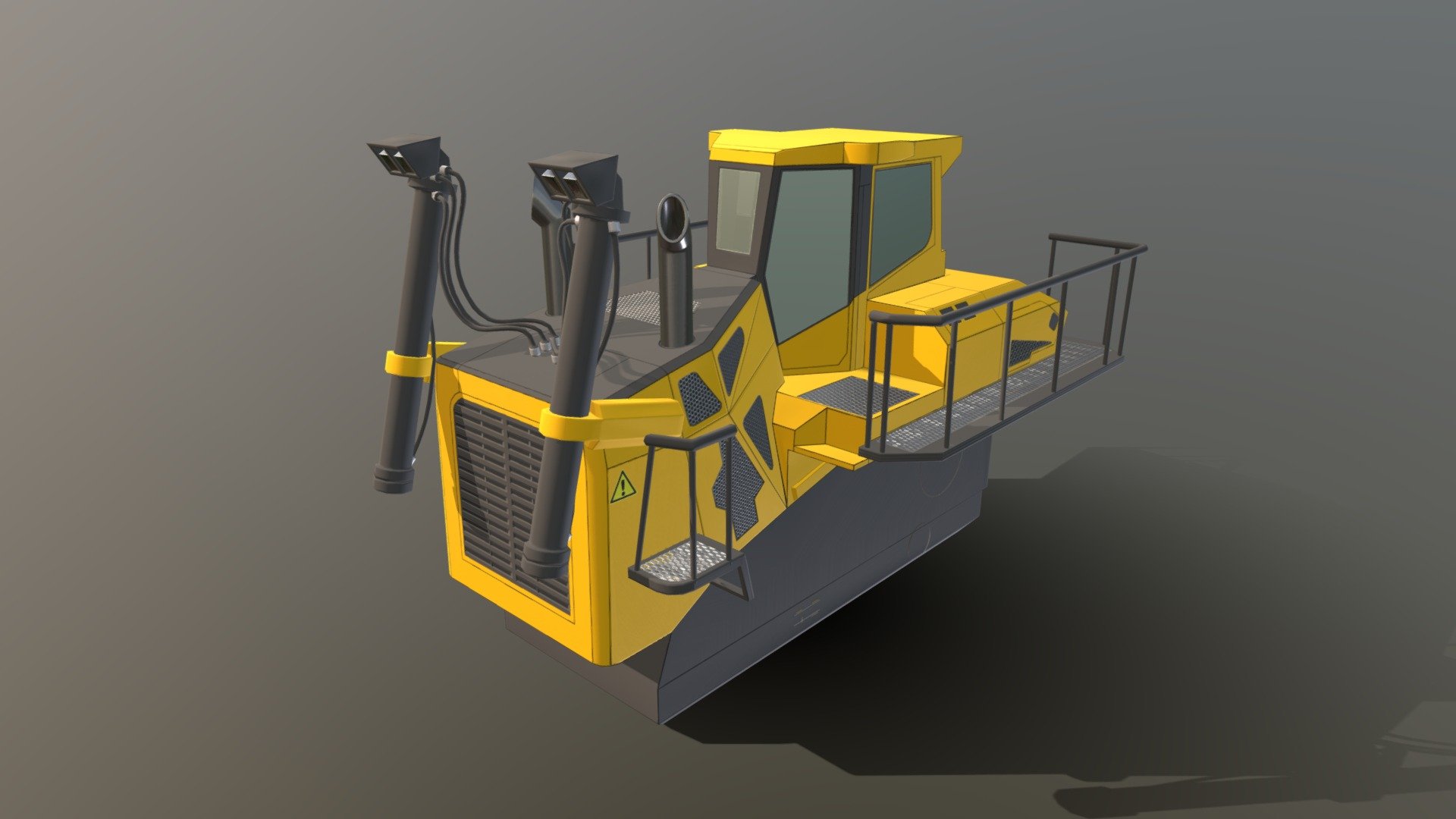 Bulldozer Low-Poly and Textured (Wip-2) 3d model