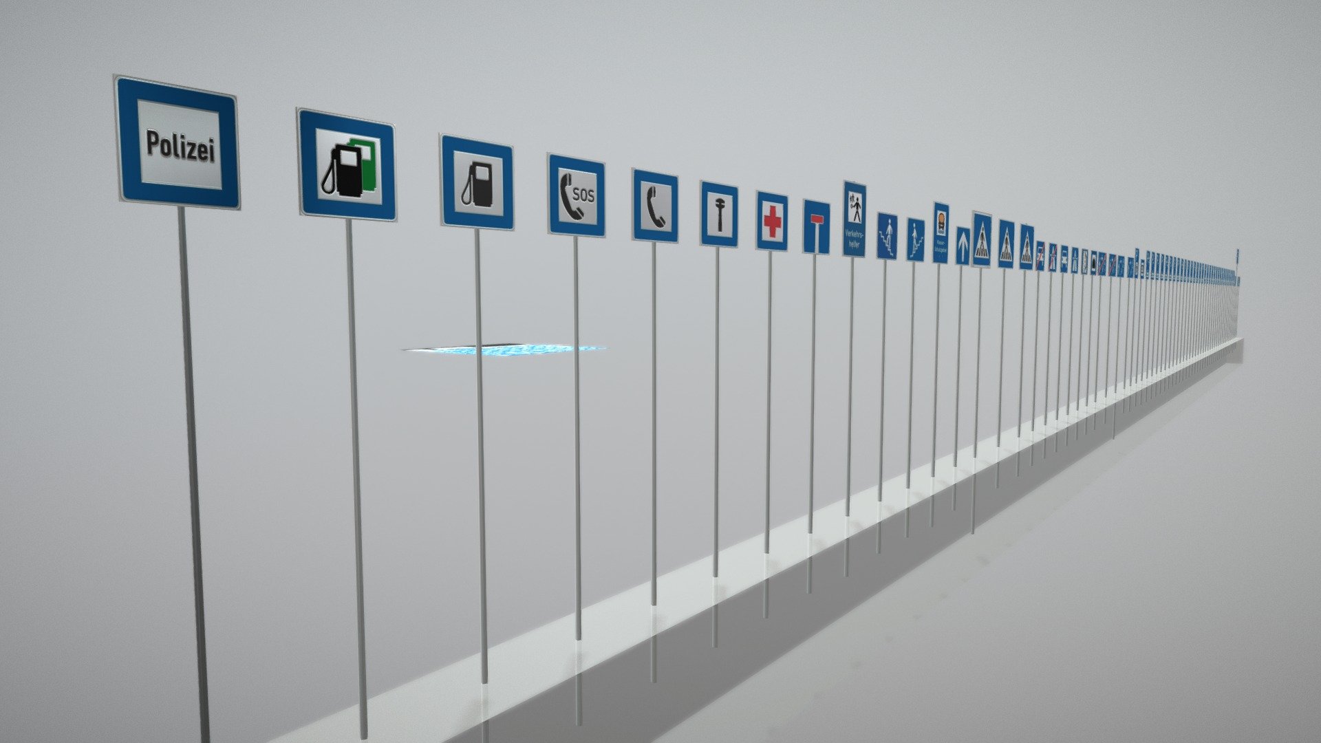 Verkehrsschilder Richtzeichen 1 3d model