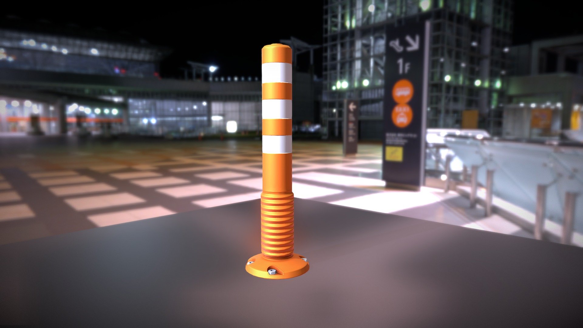 Traffic Delineator Flexipoller (750mm) low-poly 3d model