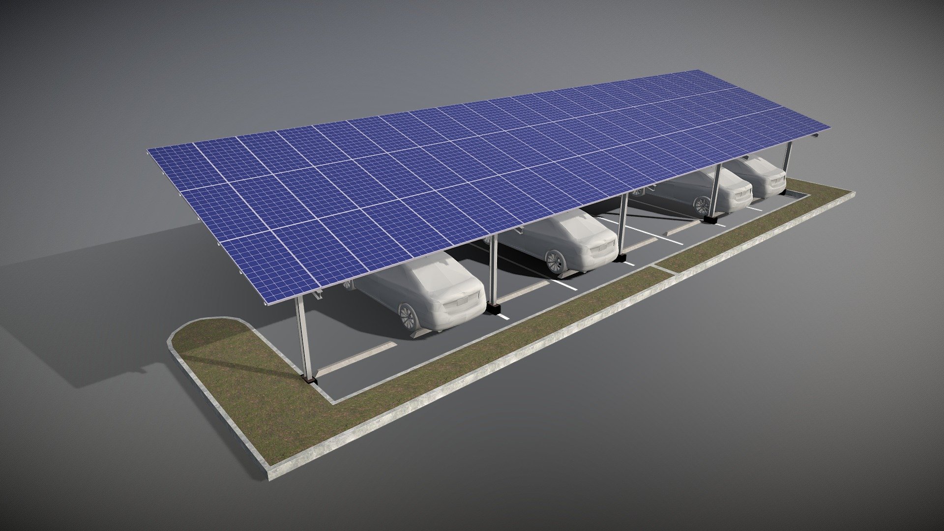 Solar carport 3d model