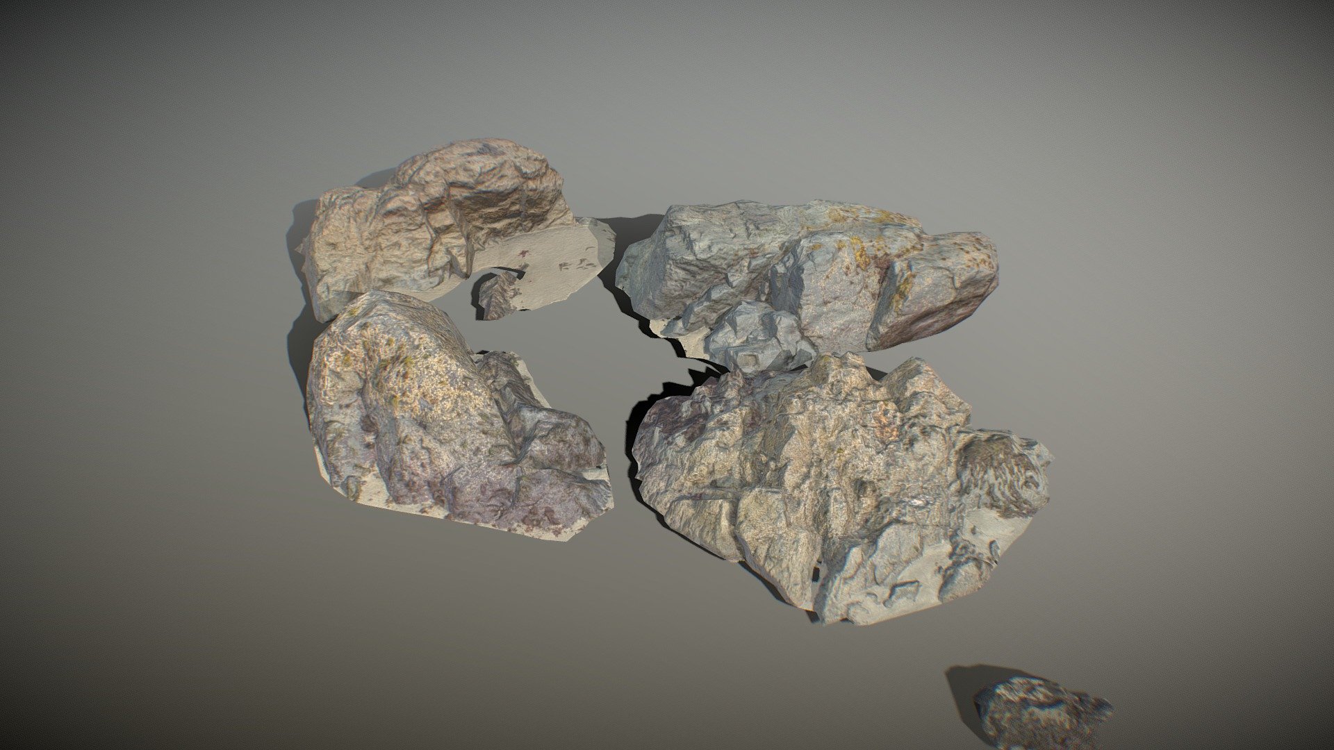 beach rock collection 3 3d model