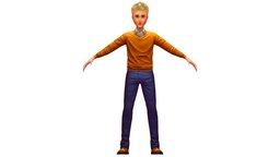 Cartoon Low Poly Style Avatar 003