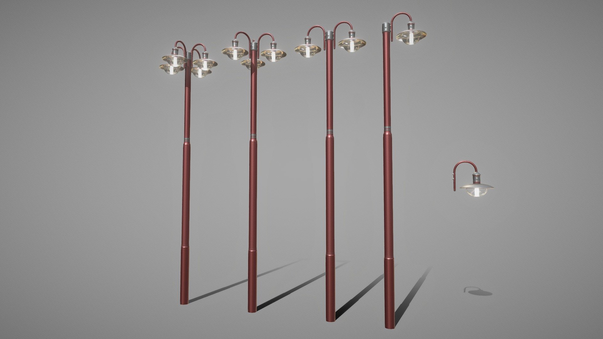 Street Light (7) Red Version 3d model