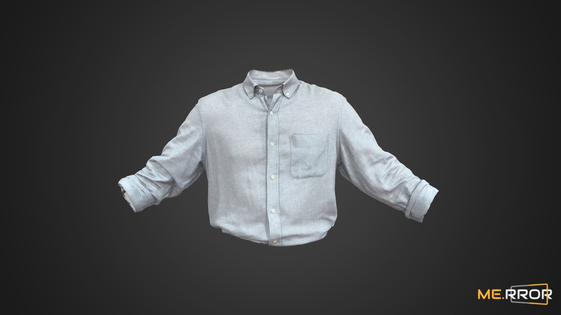 Rolled-up Sleeves light blue shirt 3d model