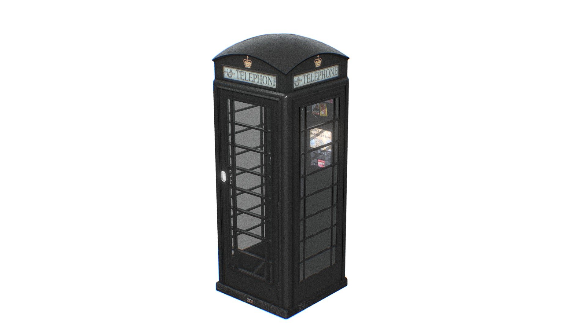 Black English Telephone Box K6 3d model