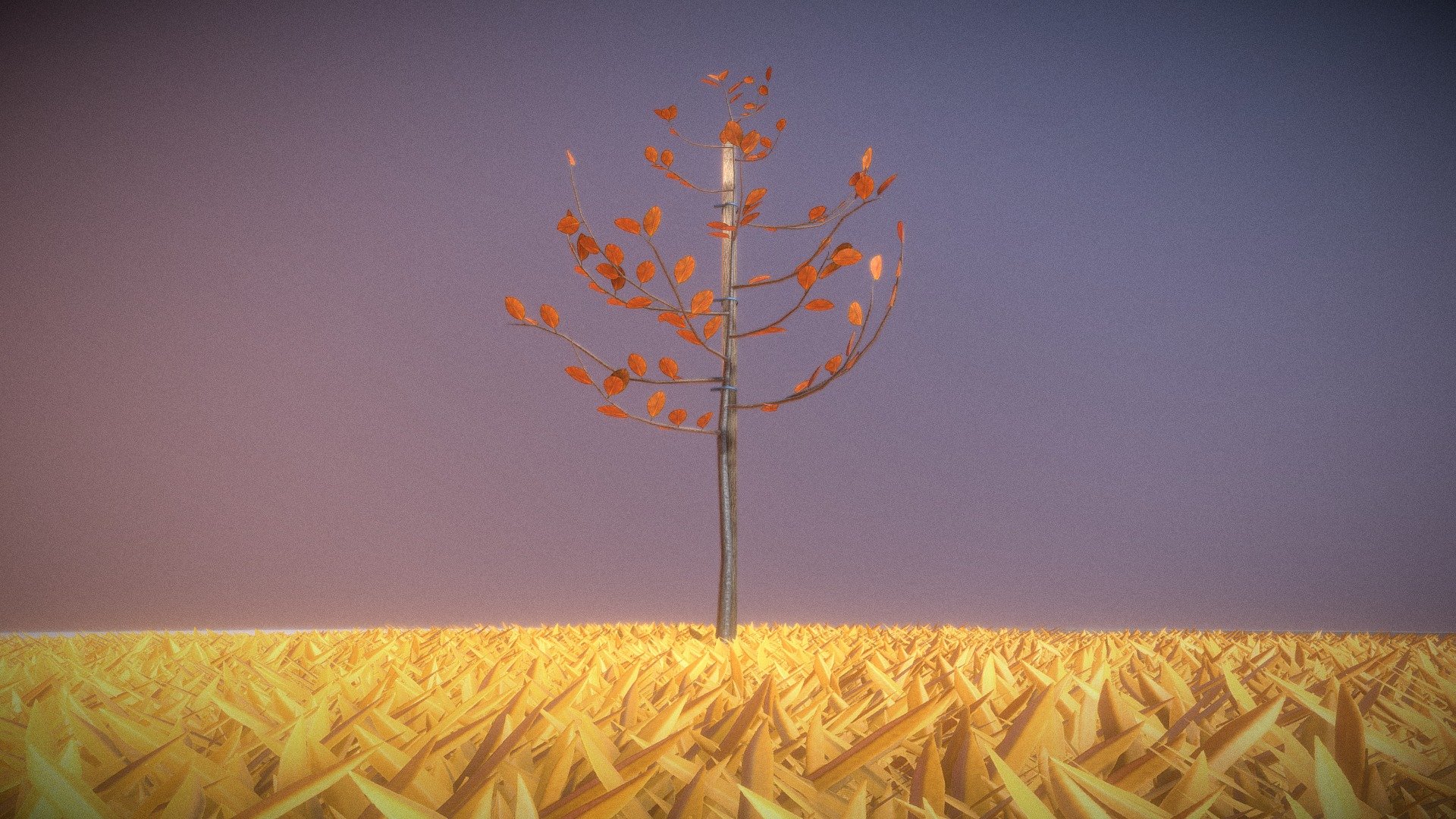 Small Pear Tree Autumn 2 Meter 3d model