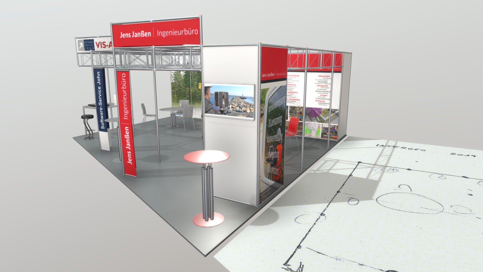 Intergeo 2019 Messestand Planung (Version 4) 3d model