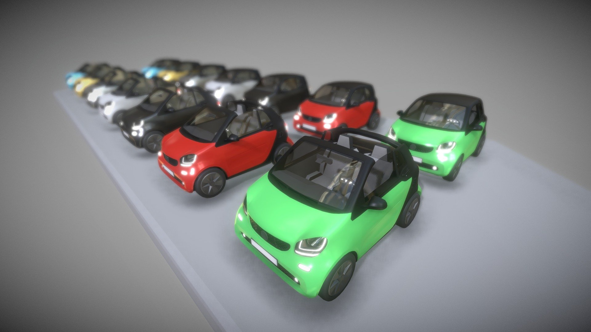 Microcar Convertible Standard and Convertible 3d model