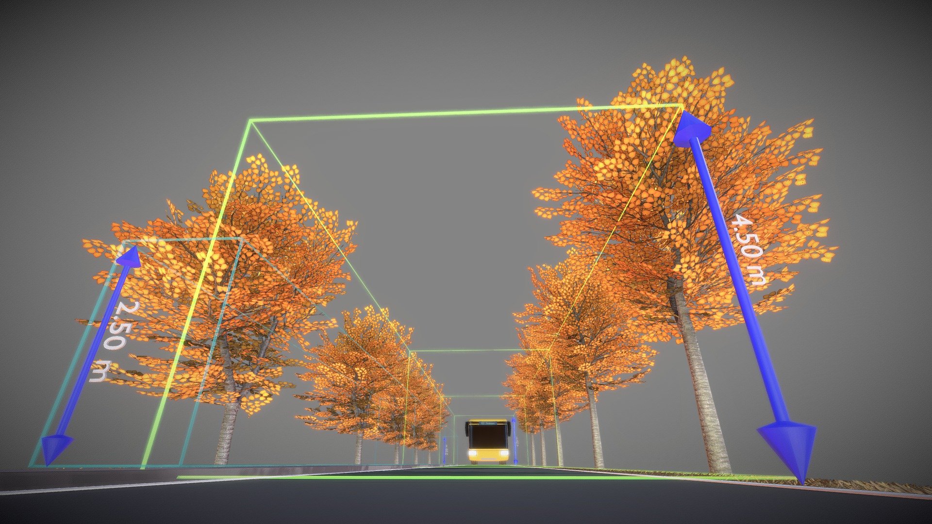 Linden mit Zuschnitt für LKW und Gehweg 3d model