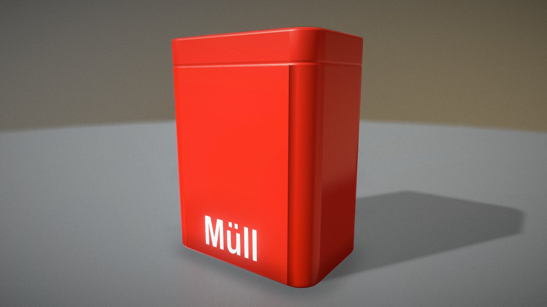 Red Garbage Container For Gas Stations 3d model