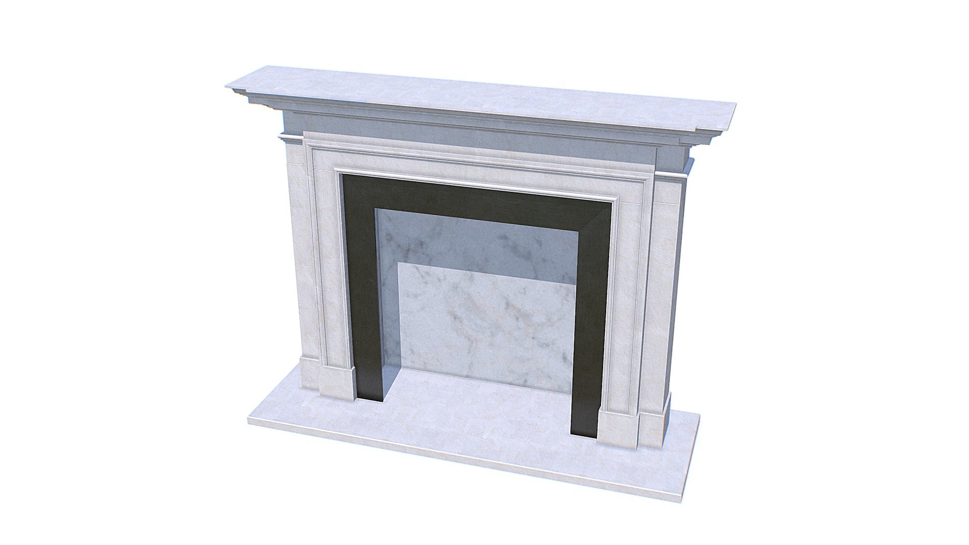 Limestone Fireplace Mantel 3d model