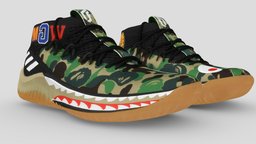 a bathing ape x adidas dame 4 baketball sneaker