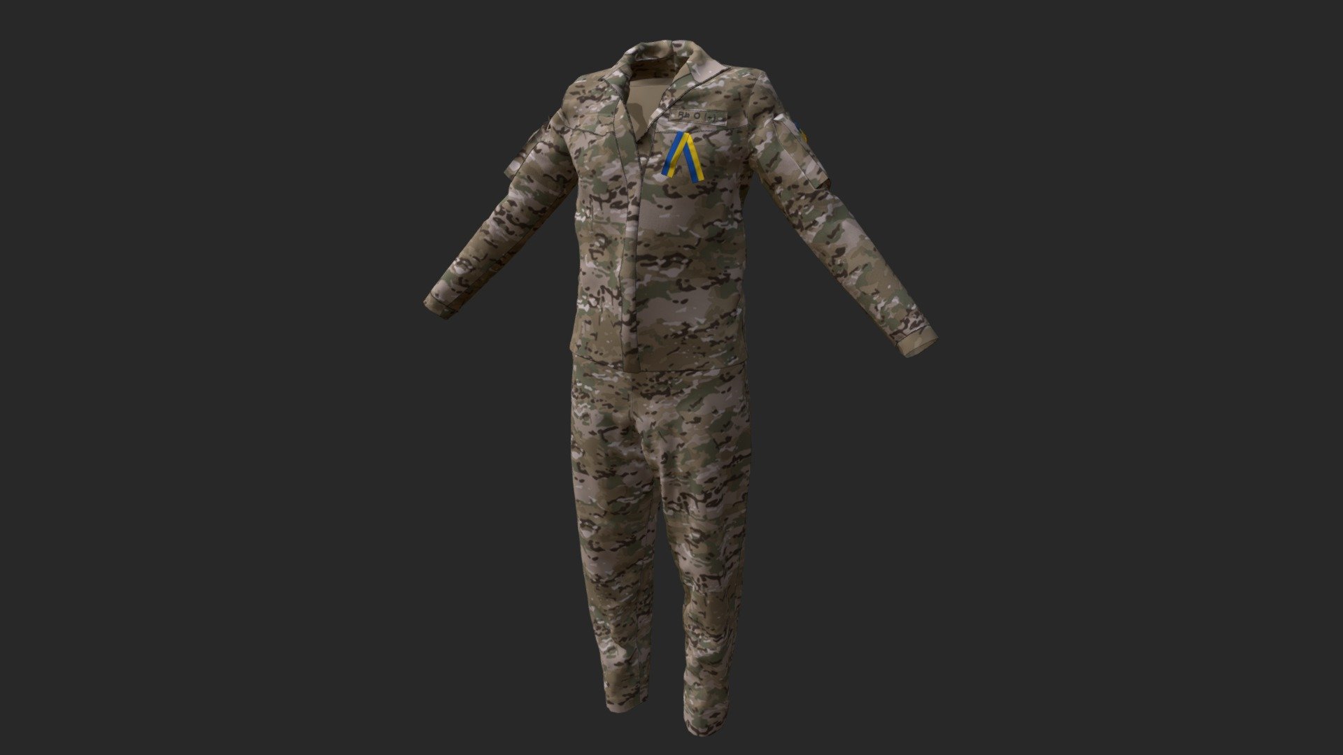 Support Ukraine. Look 2. Military uniform 3d model