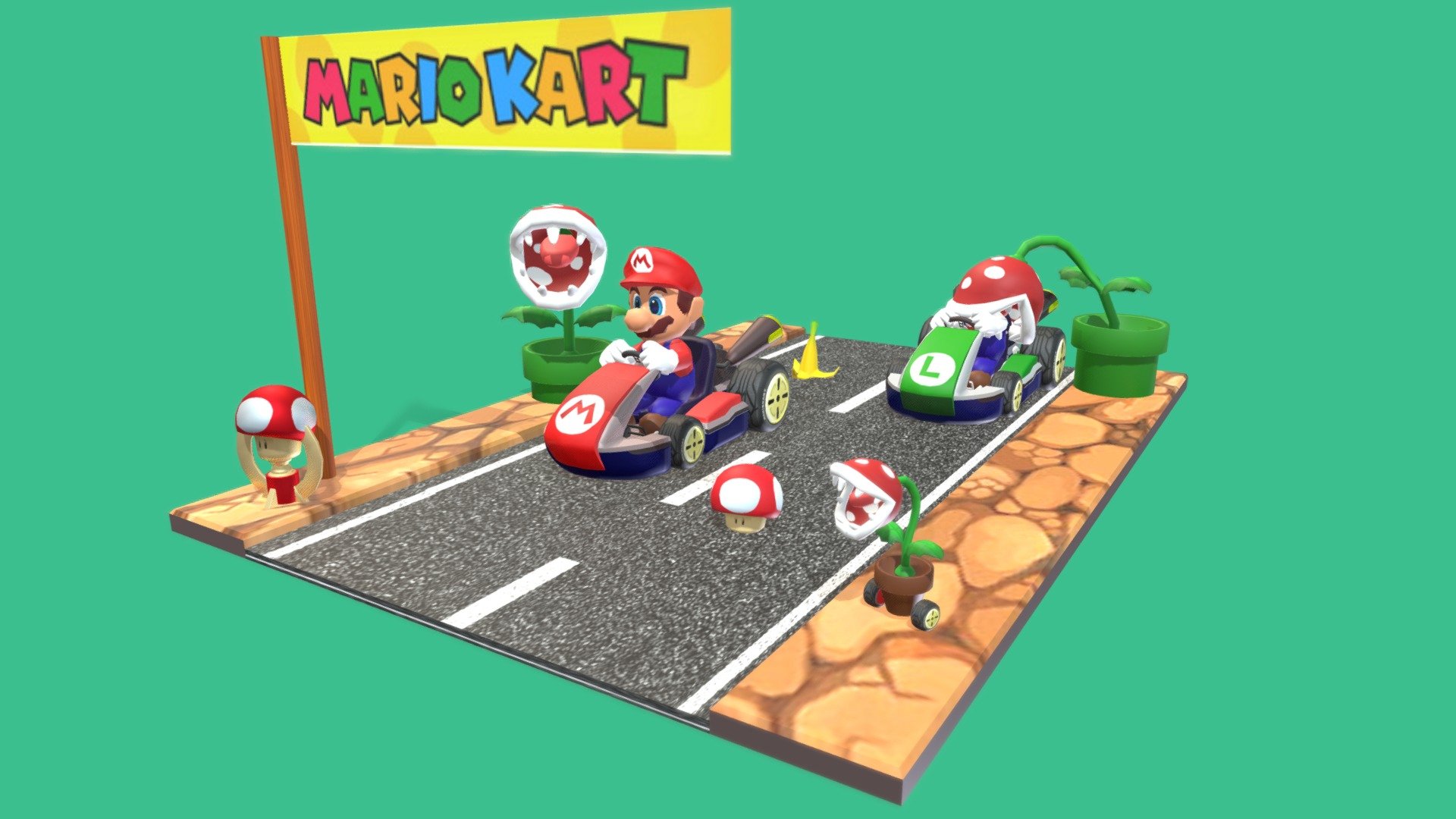 Mario Kart Scene 3d model