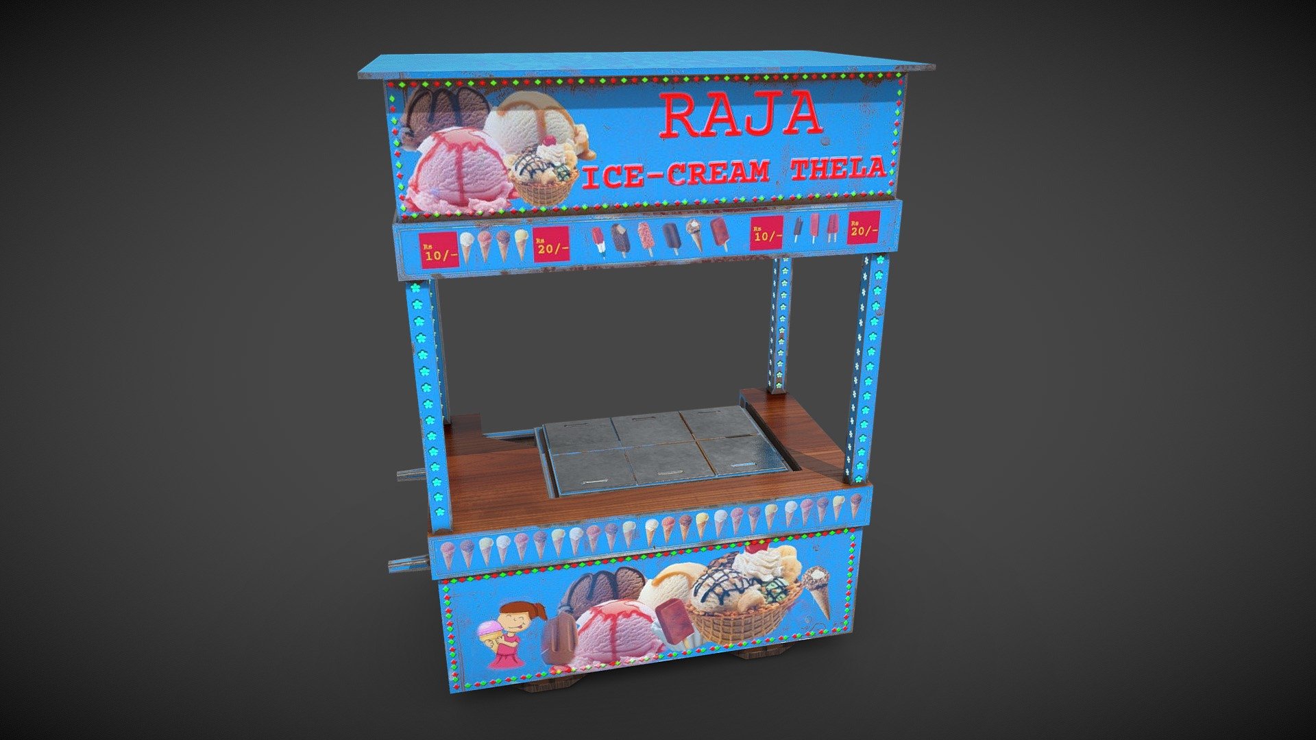 Ice Cream Thela 3d model