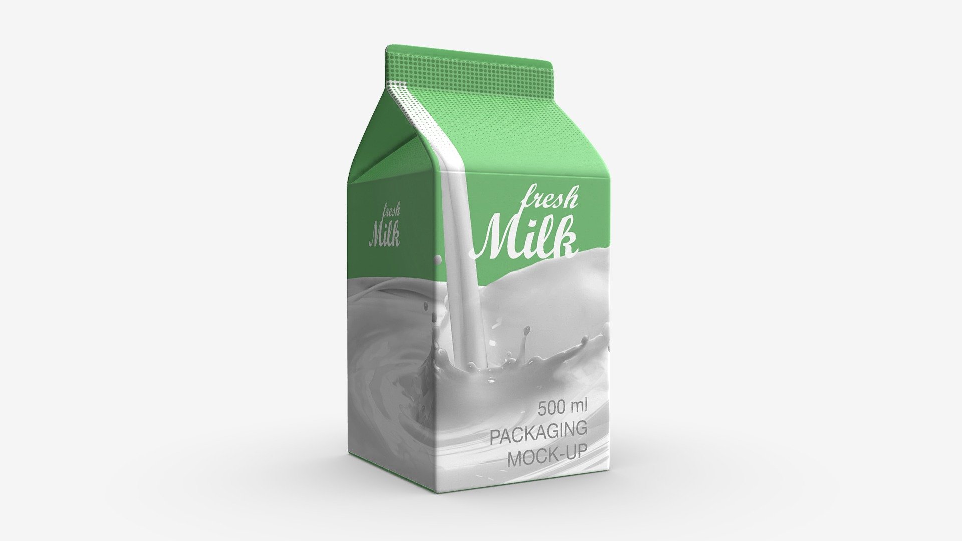 Milk Packaging Box 500 ml Mockup 3d model