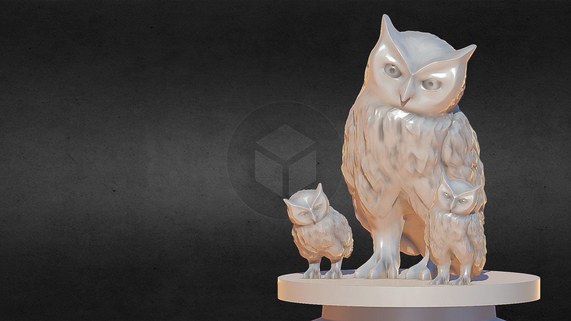 Owl Family 3d print 3d model