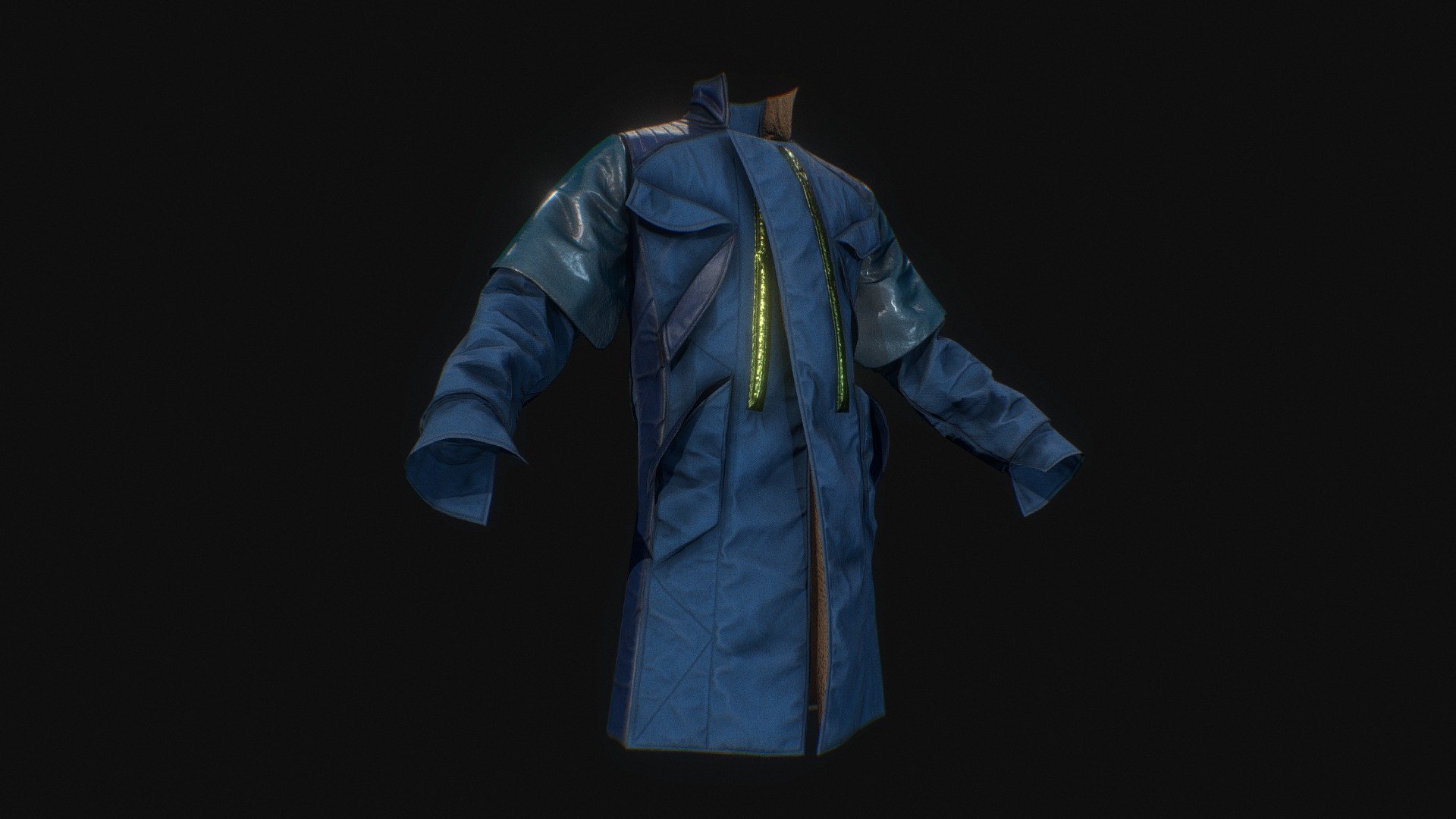 raincoat coat low poly 4k 3d model