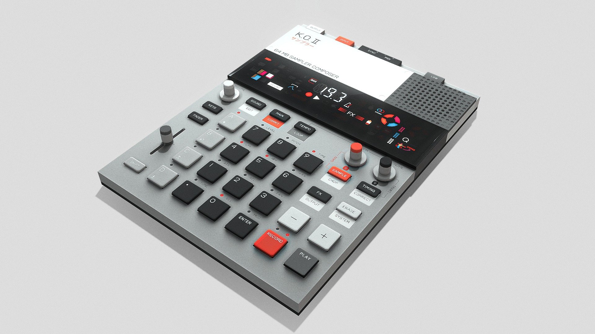 TEENAGE ENGINEERING KO 2 SYNTH 3d model