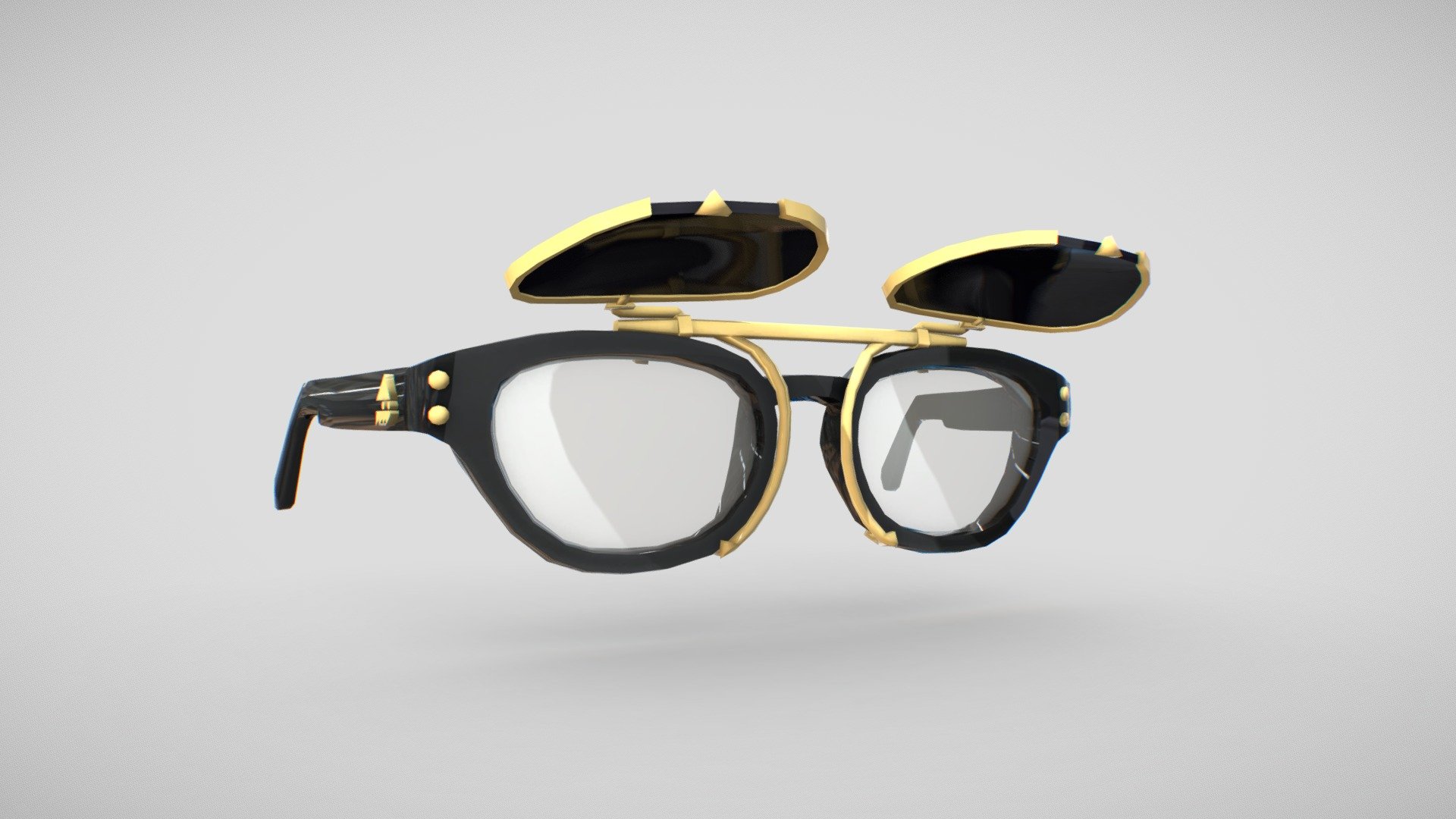 Glam Clam Specs (Flip Sunglasses) 3d model