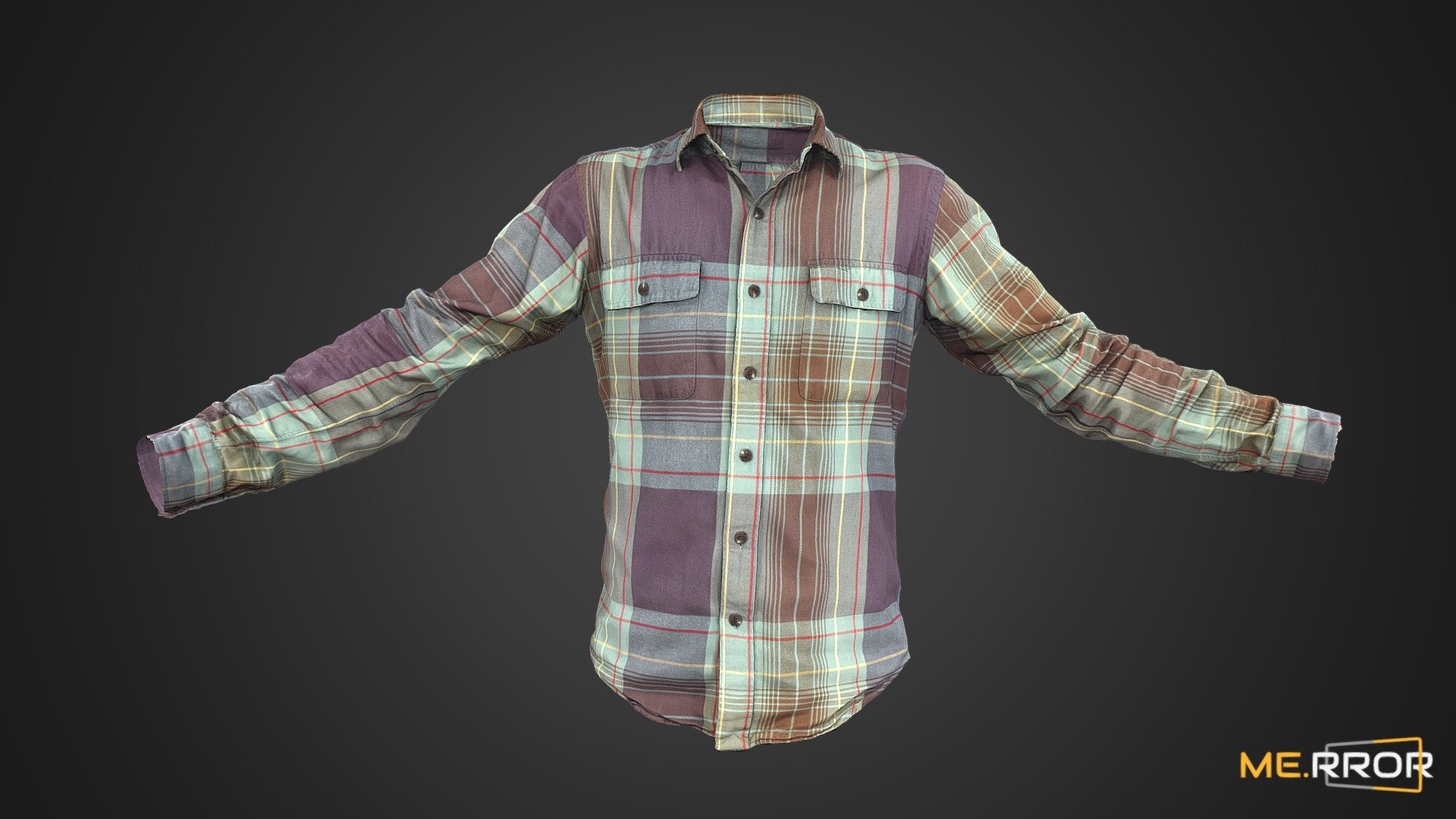 Green checkered shirt 3d model