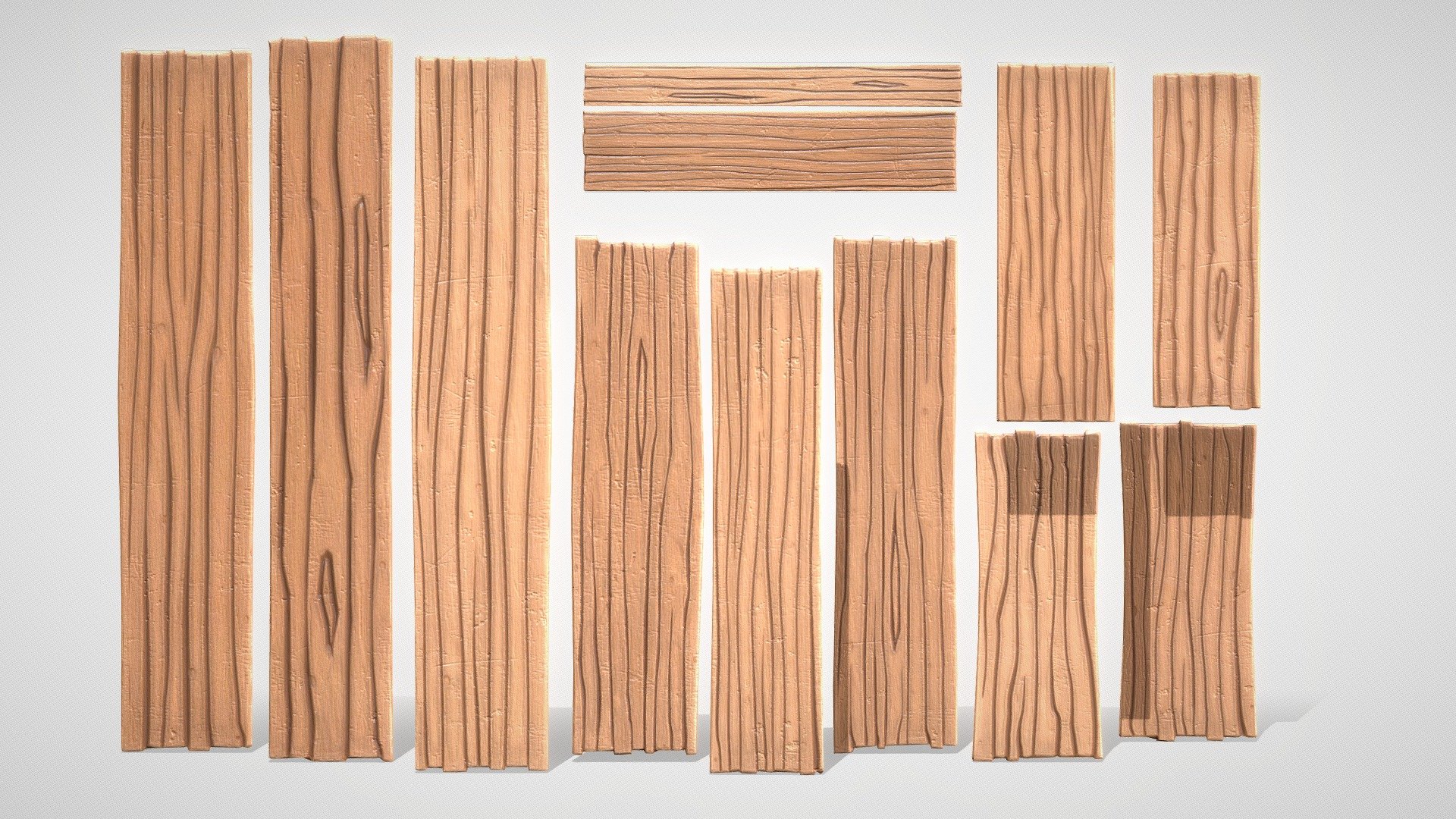 Stylized Wood Planks 3d model