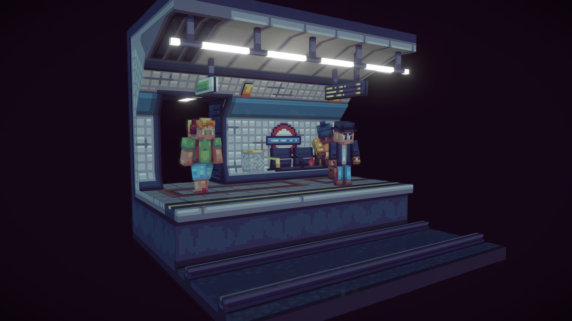 London Underground Metro Station 3d model