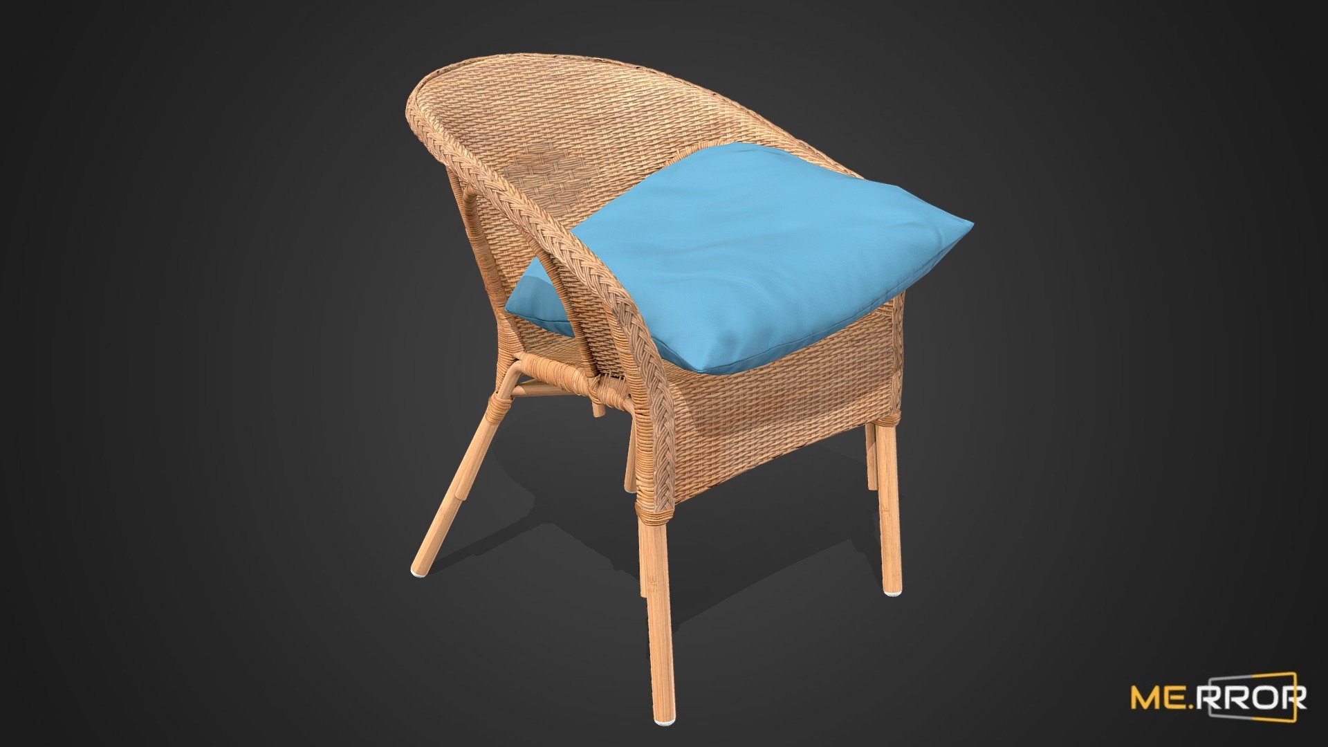 [Game-Ready] Rattan Chair and Cushion 3d model