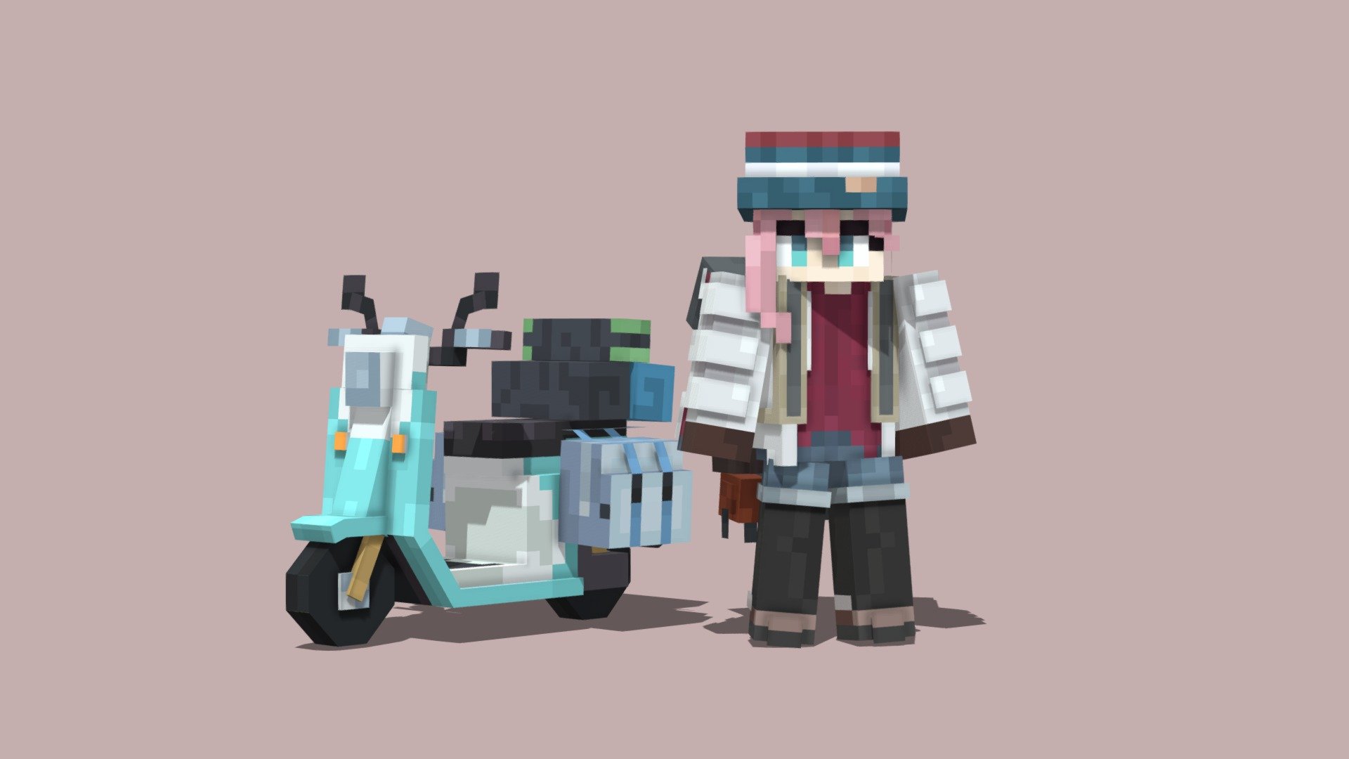 Nadeshiko and Rin scooter 3d model