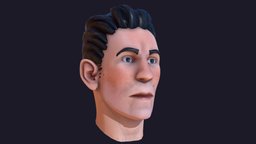 Stylized PBR Man Character Head