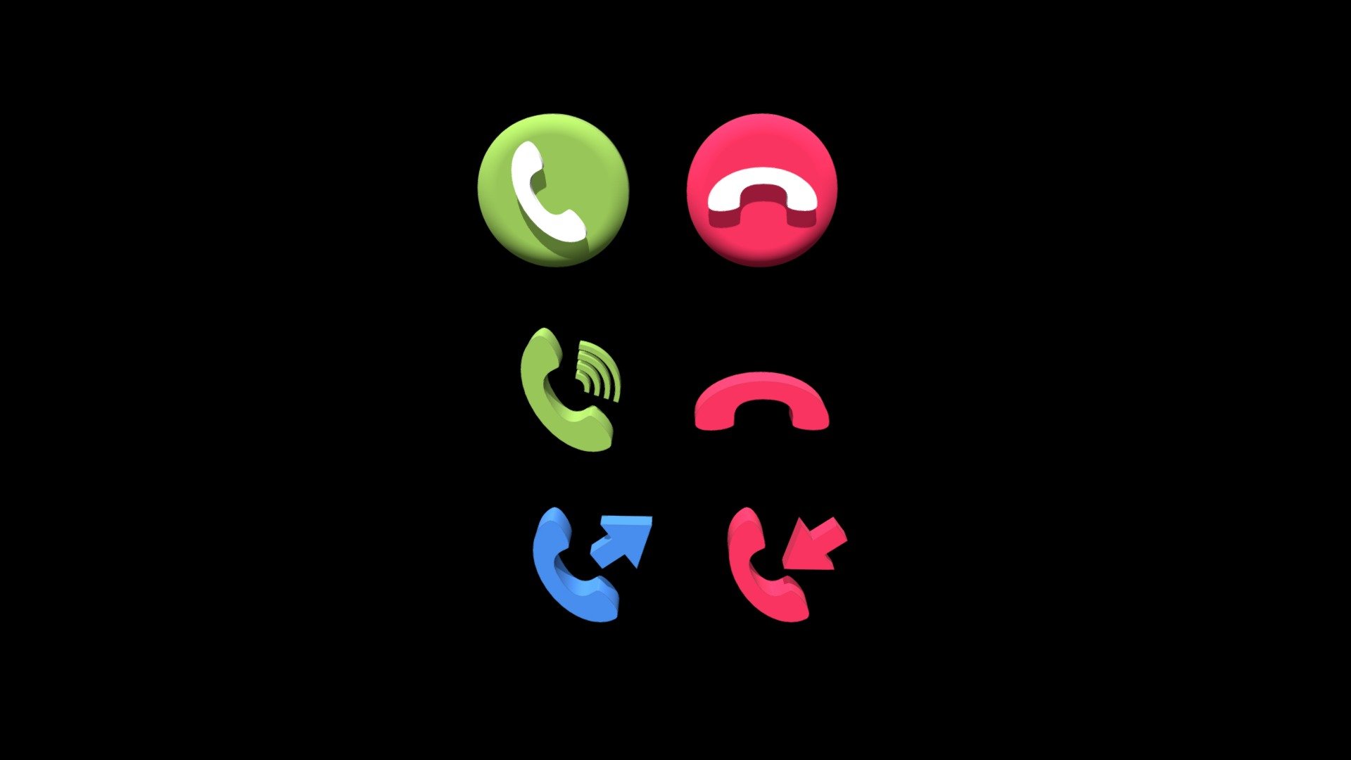 3D icons Phone/Call 3d model