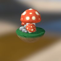 Mushroom Lowpoly Handpainted