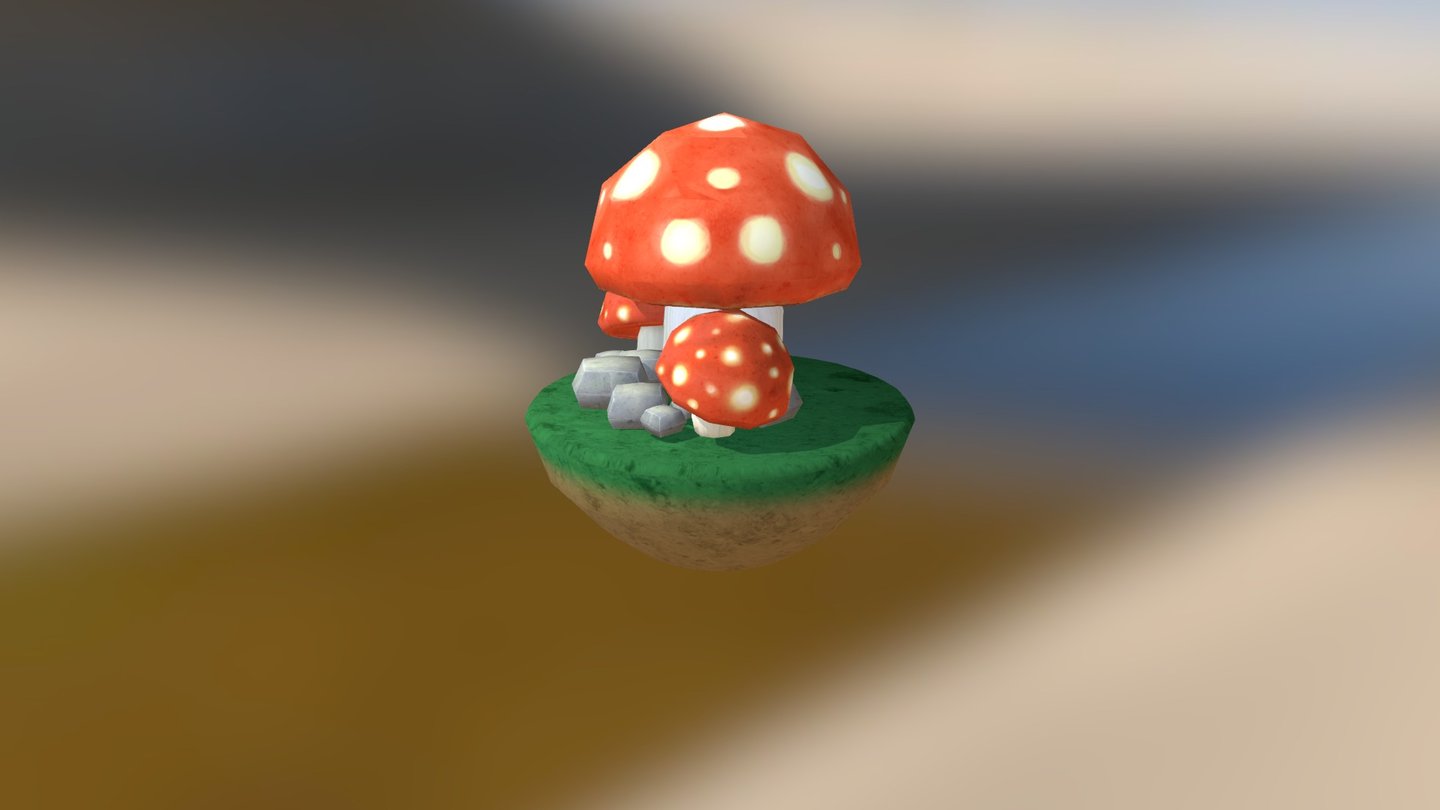 Mushroom Lowpoly Handpainted 3d model